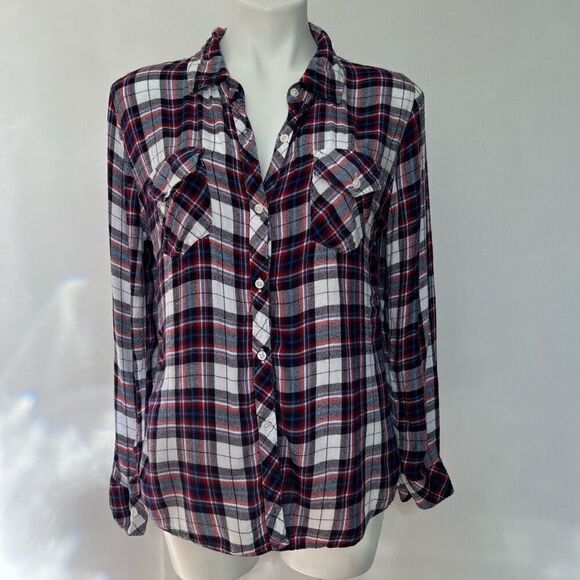 Rails Rayon Plaid Flannel Button Down - Picture 1 of 7